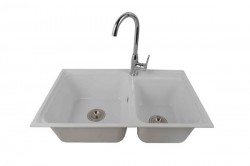 Double bowl sink (Milk white)