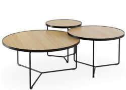 DD Eclipse Round Coffee Table in Metal Tube Base