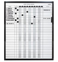 VC Magnetic Staff Status Board