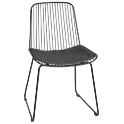SH Angel Rebello Metal Dining Chair – Black