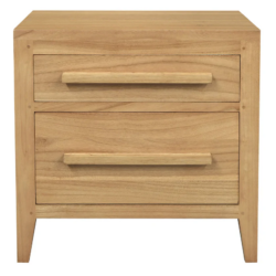 CT Dion Solid Timber 2 Drawer Bedside Table