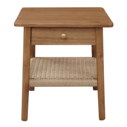 CR Kelly Solid Timber Papercord 1 Drawer Bedside Table