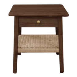 CT Kelly Solid Timber Loom Shelf 1 Drawer Bedside Table