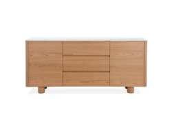 MD Calvin Solid Timber Ceramic Top 2 Door 3 Drawer Buffet