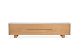 MD Calvin Solid Timber Ceramic Top 2 Door 2 Drawer TV Unit
