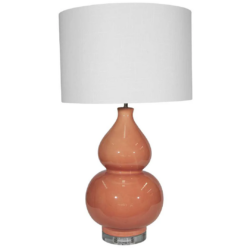 SH Clermont Papaya Orange Ceramic Base Lamp