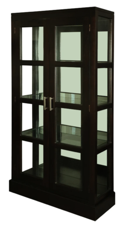 CT Paris Solid Timber 2 Door Mirror Back Display Cabinet