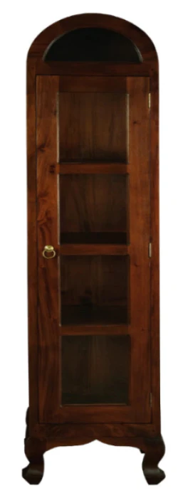 CT Queen Anne Solid Timber Single Dome Display Cabinet Large
