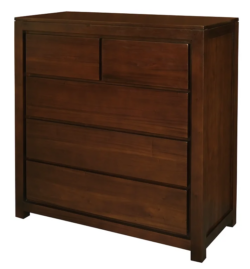CT Amsterdam Solid Mahogany Timber 5 Drawer Tallboy