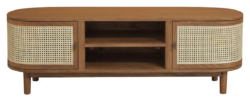 CT Kelly Solid Timber Rattan 2 Door TV Unit