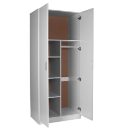 HE Randwick 2 Door 5 Shelves Wardrobe with Hanging Rail