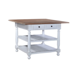 CR Stewart Solid Timber 2 Drawer Square Bar Table