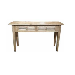 MF Oak Louvre 2 Drawer Hall Table