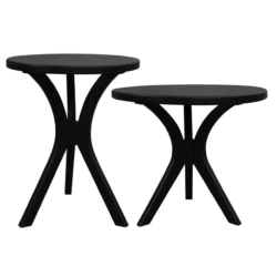 CT Gatsby Solid Timber Round Side Table – Set of 2