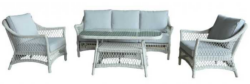 VI Madrid Aluminium Frame Wicker Outdoor 5 Seater Sofa with Coffee Table Set