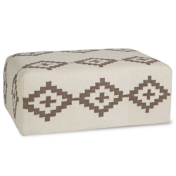 SH Bronte Fabric Upholstered Rectangular Ottoman – Natural