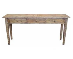 MF Parquetry Recycled Elm Timber 3 Drawer Hall Table
