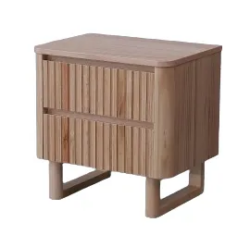 MD Oscar Solid Timber 2 Drawer Bedside Table