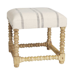 SH Nobbin Timber Leg Fabric Seat Ottoman – Ocean