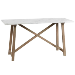 SH Payton Marble Top Timber Leg Console Table