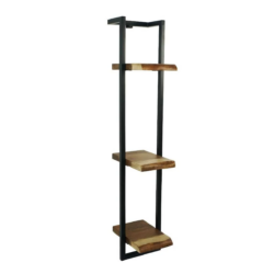 CR Live Edge Solid Timber Metal Frame 3 Tier Shelf