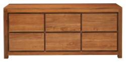 CT Amsterdam Solid Mahogany Timber 6 Drawer Dresser