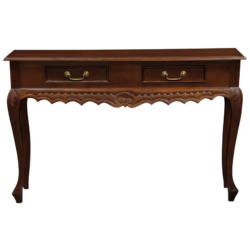 CT Seine Carved Solid Timber 2 Drawer Sofa Table