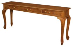 CT Queen Anne Solid Timber 3 Drawer Sofa Table
