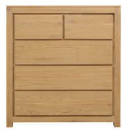 CT Amsterdam Solid White Cedar Timber 5 Drawer Tallboy