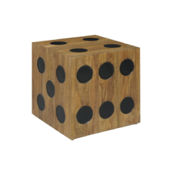 CR Dice Solid Timber Side Table or Stool