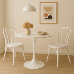BT Tulip 80cm Diameter MDF Round Top Metal Base Dining Table