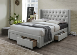 VI Calista Fabric Uphostered 4 Drawer Bed