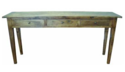 MF Recycled Elm Timber 3 Drawer Hall Table