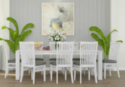 VI Florida Mountain Ash Dining Table with 8 Chairs Set