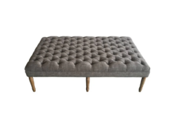 VI Lauren Timber Frame Fabric Upholstered Seat Ottoman