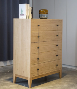 VI Colmar Solid Timber 5 Drawer Tallboy