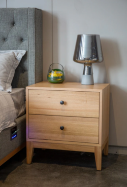 VI Colmar Solid Timber 2 Drawer Bedside Table