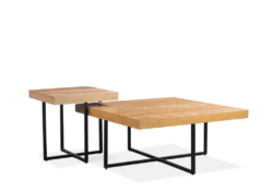 VI Boston MDF Top Metal Base 2 Piece Coffee Table Set