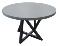 VI Maze Concrete Top Metal Base Dining Table