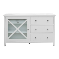 VI Hamilton Solid Timber 5 Drawer 1 Glass Door Dressing Table