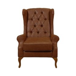VI Winston Fabric Upholstered Timber Leg Wing Chair