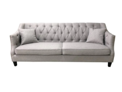 VI Vermont Fabric Upholstered Timber Leg 3 Seater Lounge
