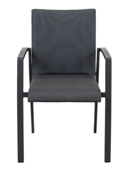 VI Baska Aluminium Framed Fabric Upholstered Outdoor Stackable Dining Chair