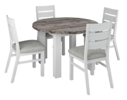 VI Homestead Solid Timber 5 Pieces Round Dining Setting