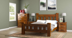 VI Jamaica Solid Timber Queen Bed, Tallboy & Bedsides Set