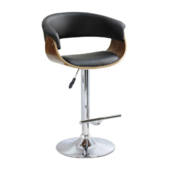 VI Focus PU Leather Height Adjustable Chrome Base Bar Chair