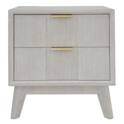 VI Alena Solid Timber 2 Drawer Bedside Table