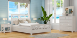 VI Atlantic Solid Timber King Bed, Tallboy & Bedsides Set