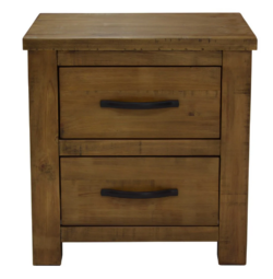 VI Augusta Solid Timber 2 Drawer Bedside Table