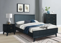 VI Ella Solid Timber Bed with Tallboy and 2 Bedsides Set